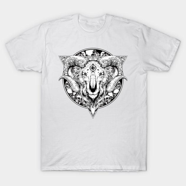 goat skull T-Shirt by mhr24